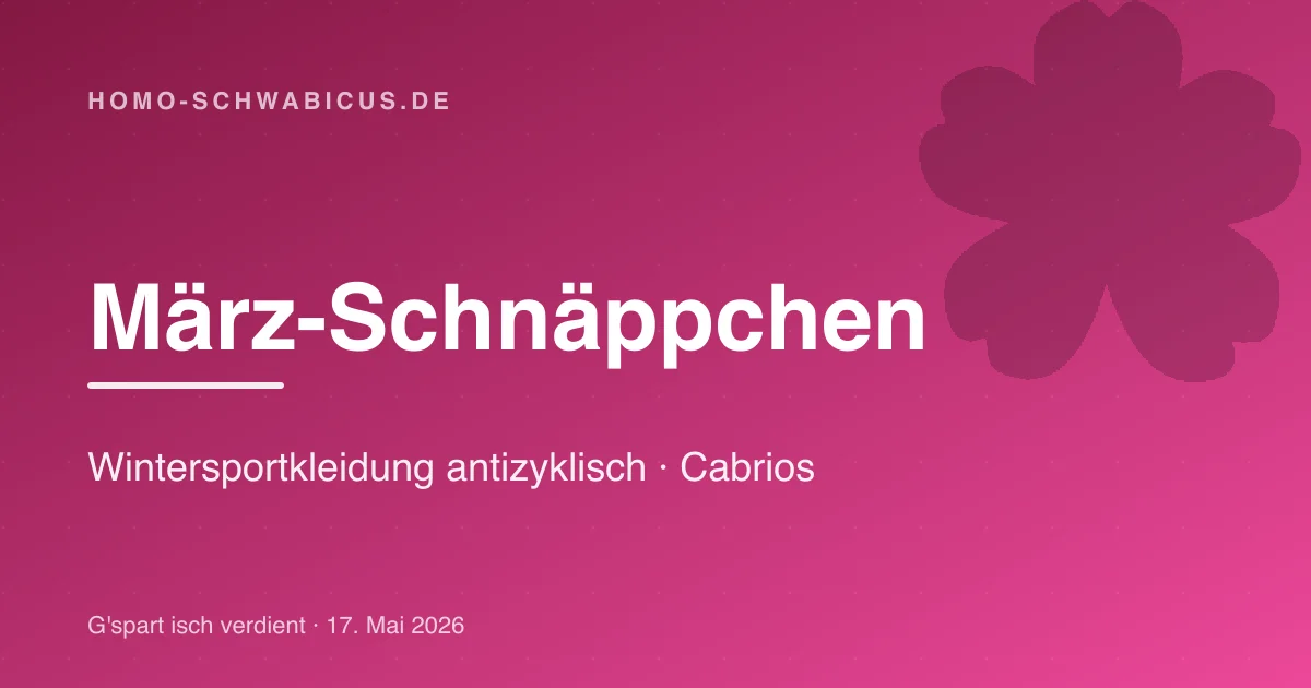 März-Schnäppchen: Wintersportkleidung antizyklisch · Cabrios