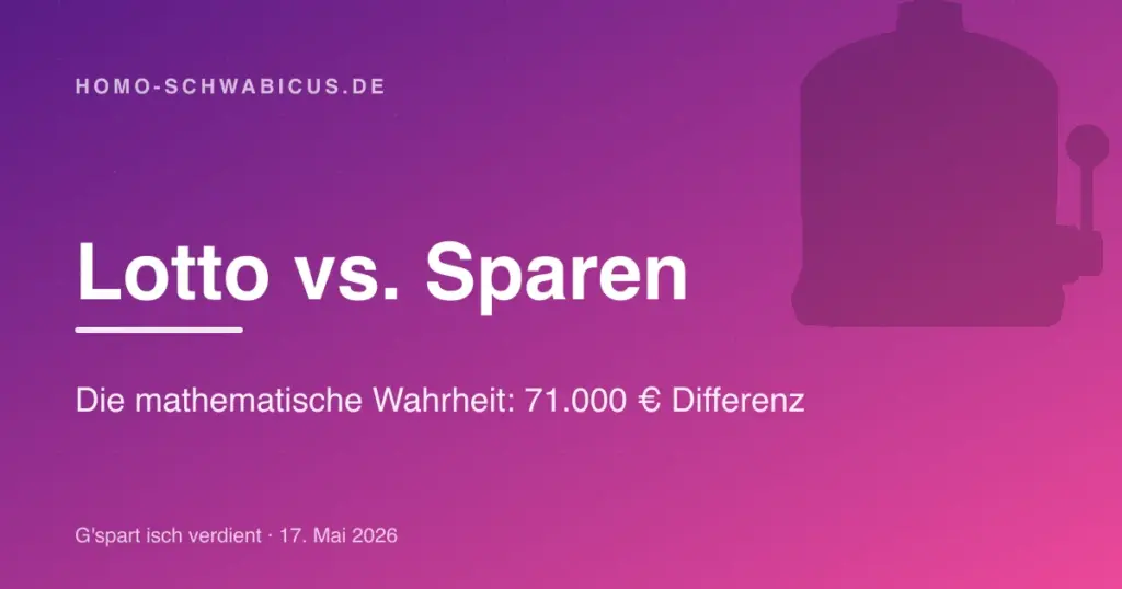 Lotto vs. Sparen: Die mathematische Wahrheit: 71.000 € Differenz