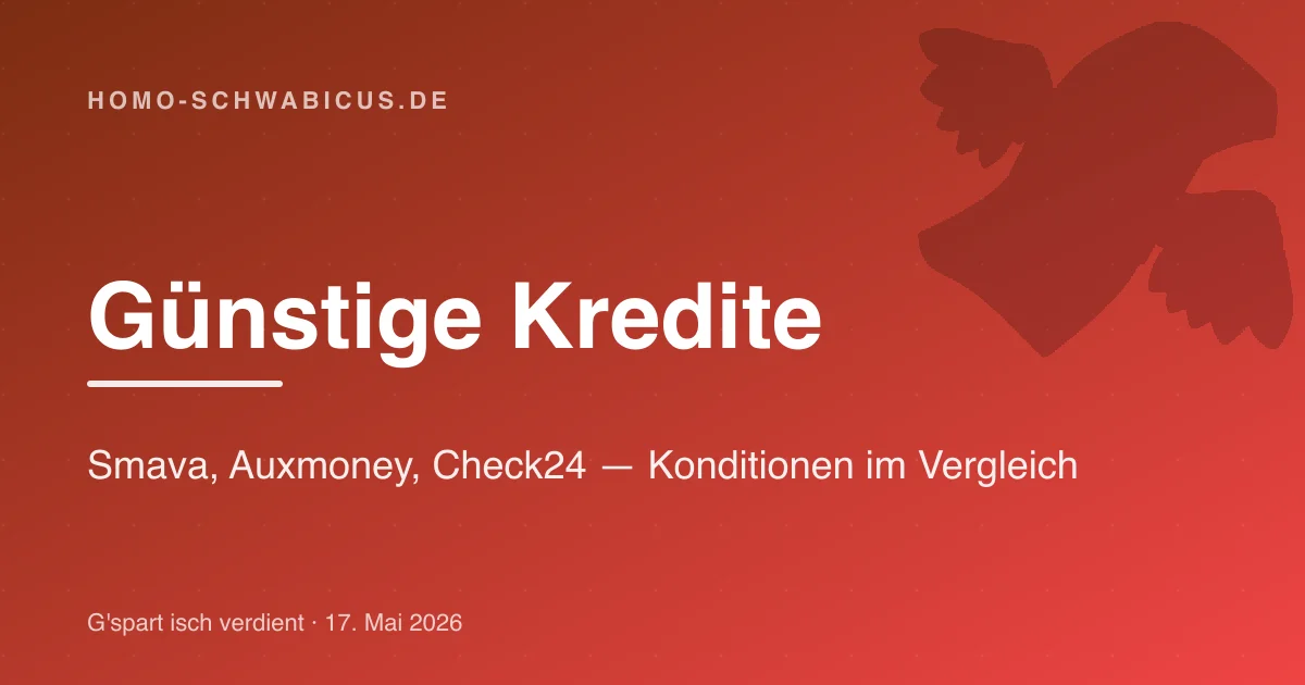 Günstige Kredite: Smava, Auxmoney, Check24 — Konditionen im Vergleich