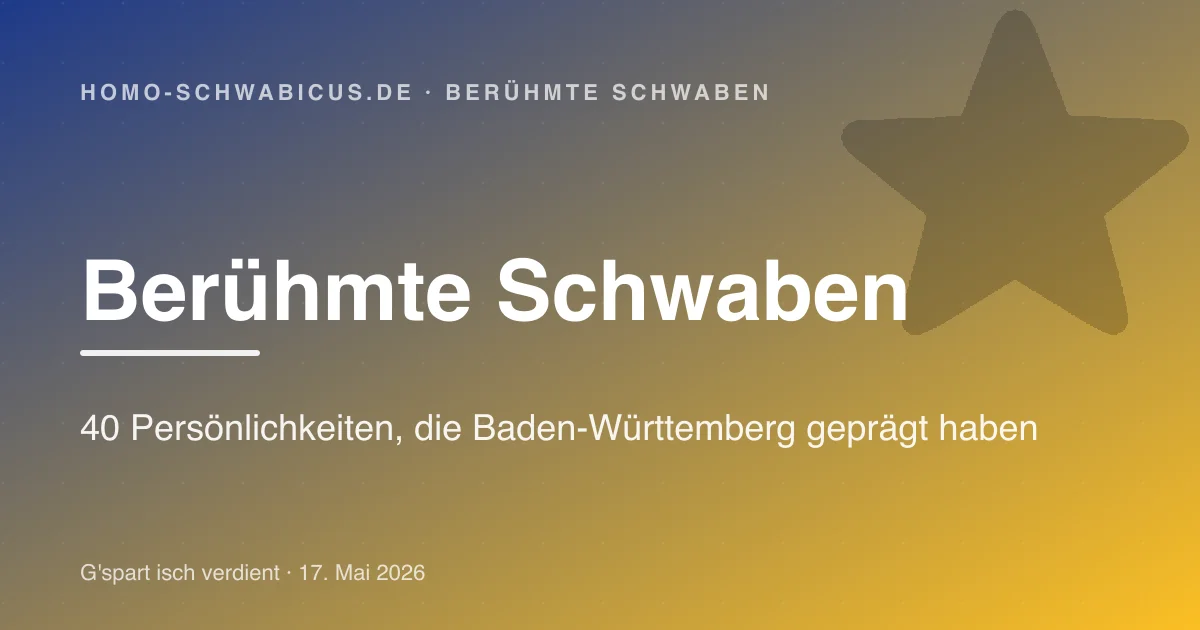 Berühmte Schwaben — 40 Persönlichkeiten aus Baden-Württemberg