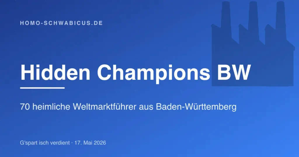 Hidden Champions BW: 70 heimliche Weltmarktführer aus Baden-Württemberg