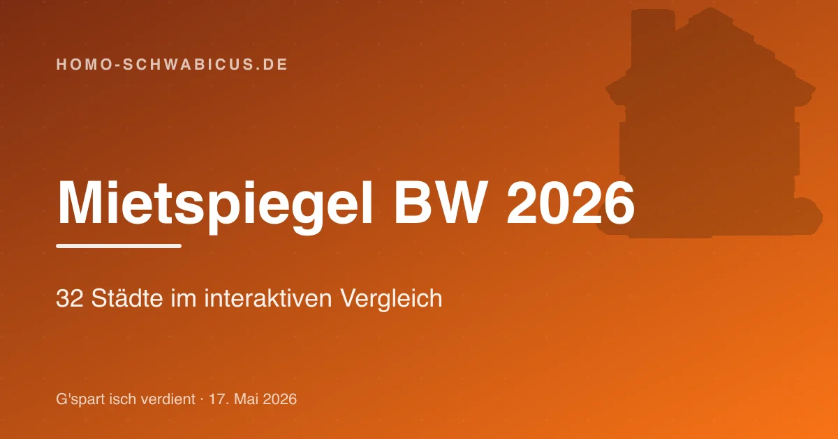 Mietspiegel BW 2026: 32 Städte im interaktiven Vergleich