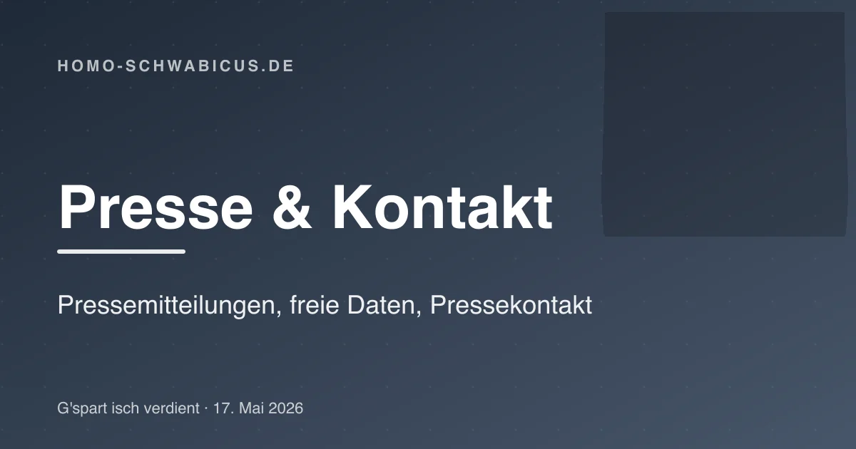 Presse & Kontakt: Pressemitteilungen, freie Daten, Pressekontakt