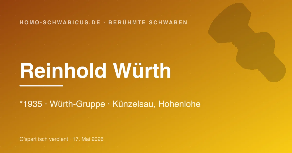 Reinhold Würth — Schraubenkönig