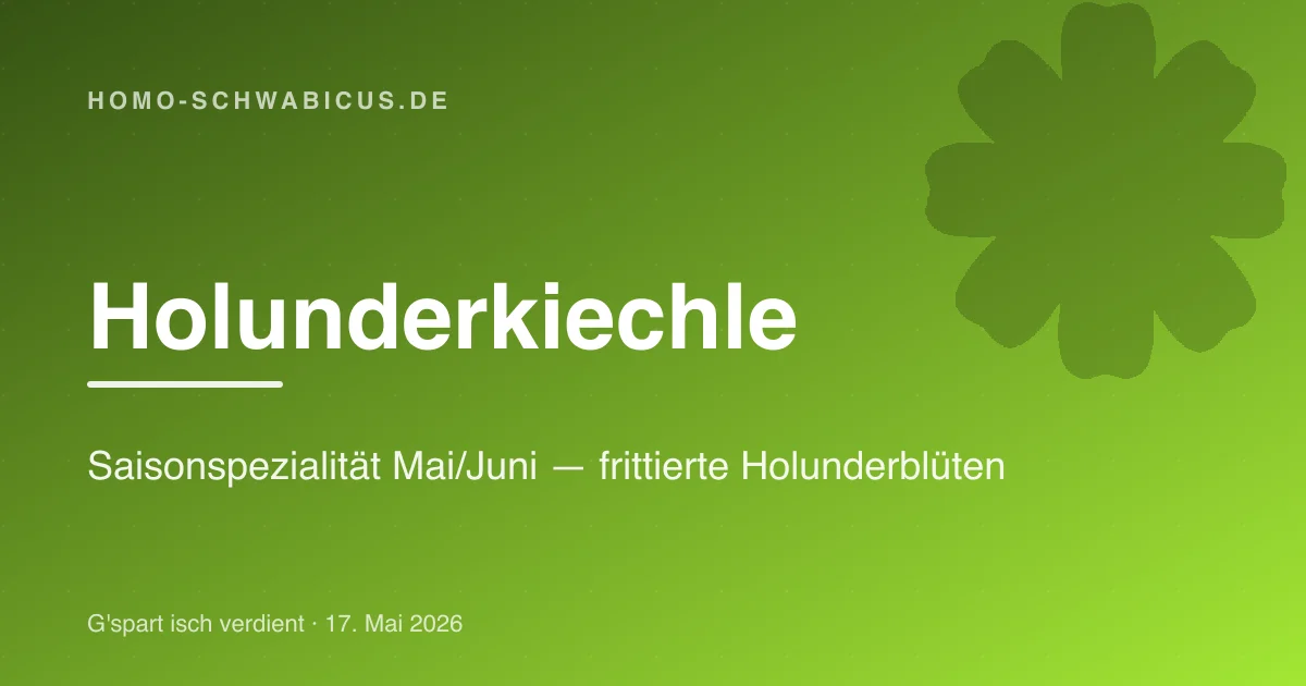 Holunderkiechle: Saisonspezialität Mai/Juni — frittierte Holunderblüten