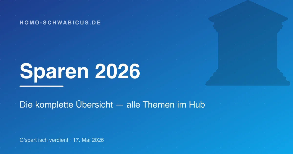 Sparen 2026: Die komplette Übersicht — alle Themen im Hub